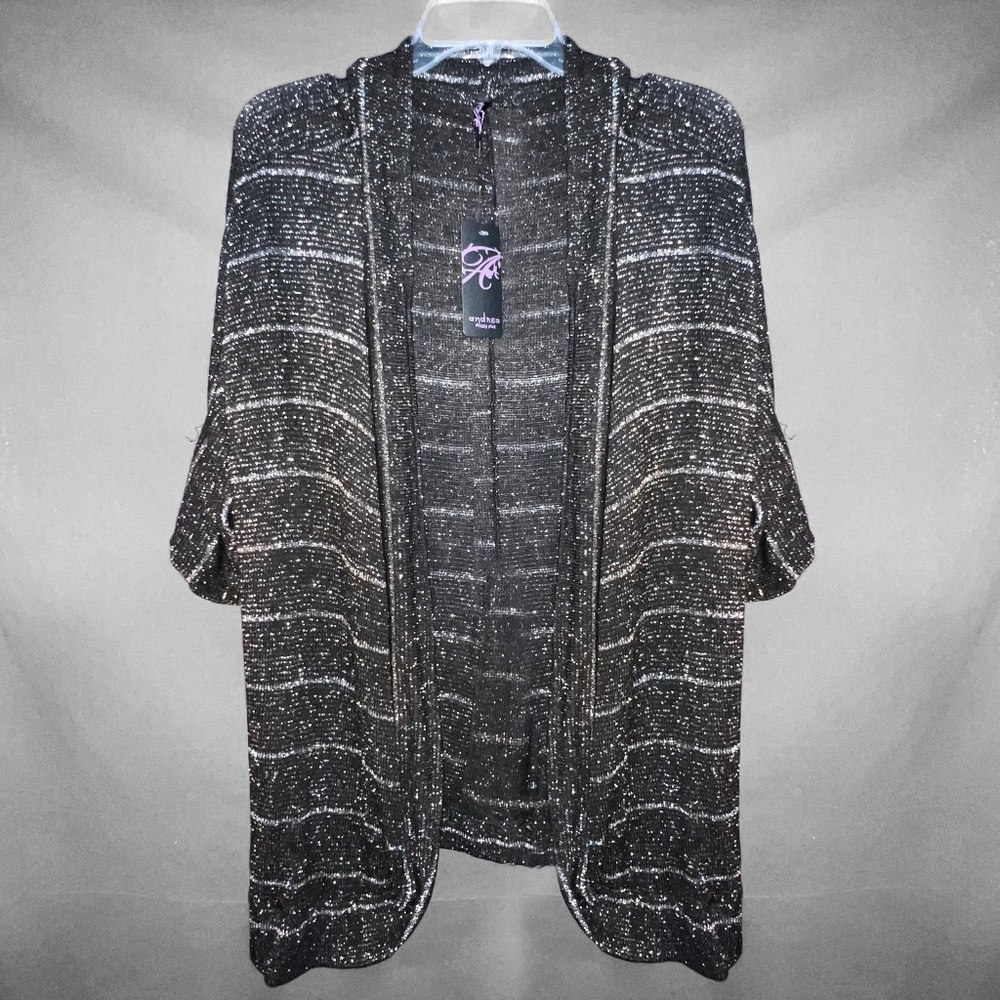 Black and Metallic Silver Shrug